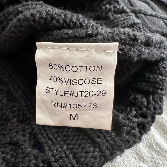 Black Cable Knit Cardigan M | Coastal Beatnik - Picture 5 of 5